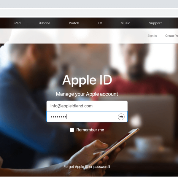ورود به اکانت اپل آیدی در سایت رسمی اپل