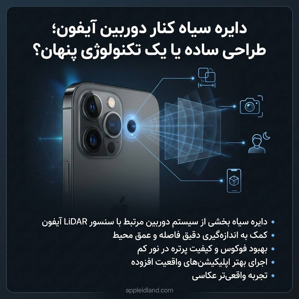 دایره سیاه کنار دوربین آیفون