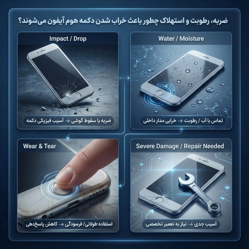 ارور دکمه هوم آیفون