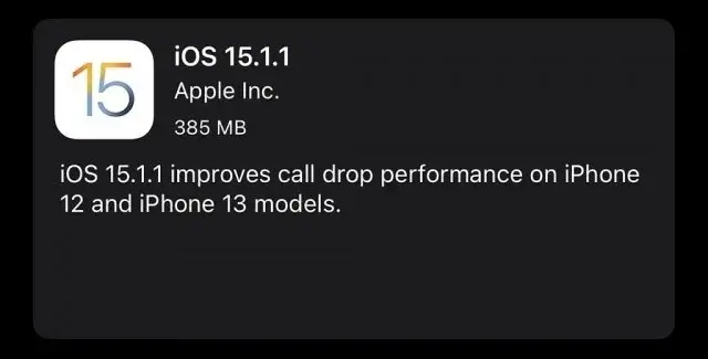 اپل به‌روزرسانی iOS 15.1.1 را برای رفع افت تماس در سری‌های آیفون 12 و 13 آغاز کرد.